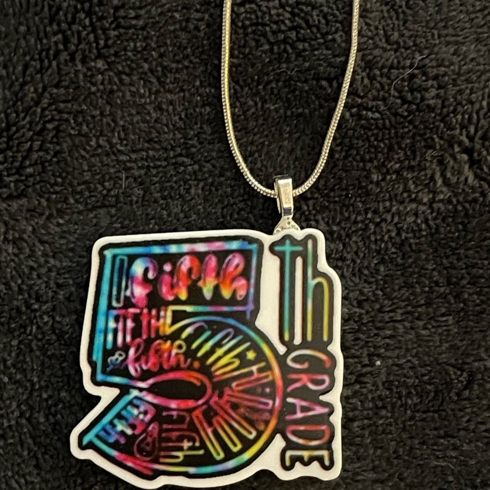Colorful 5th Grade Pendant Necklace